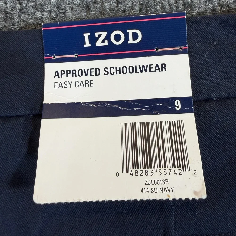 IZOD Girls Navy Blue Skinny Bermuda School Uniform Shorts Size 9 ZJE0013P